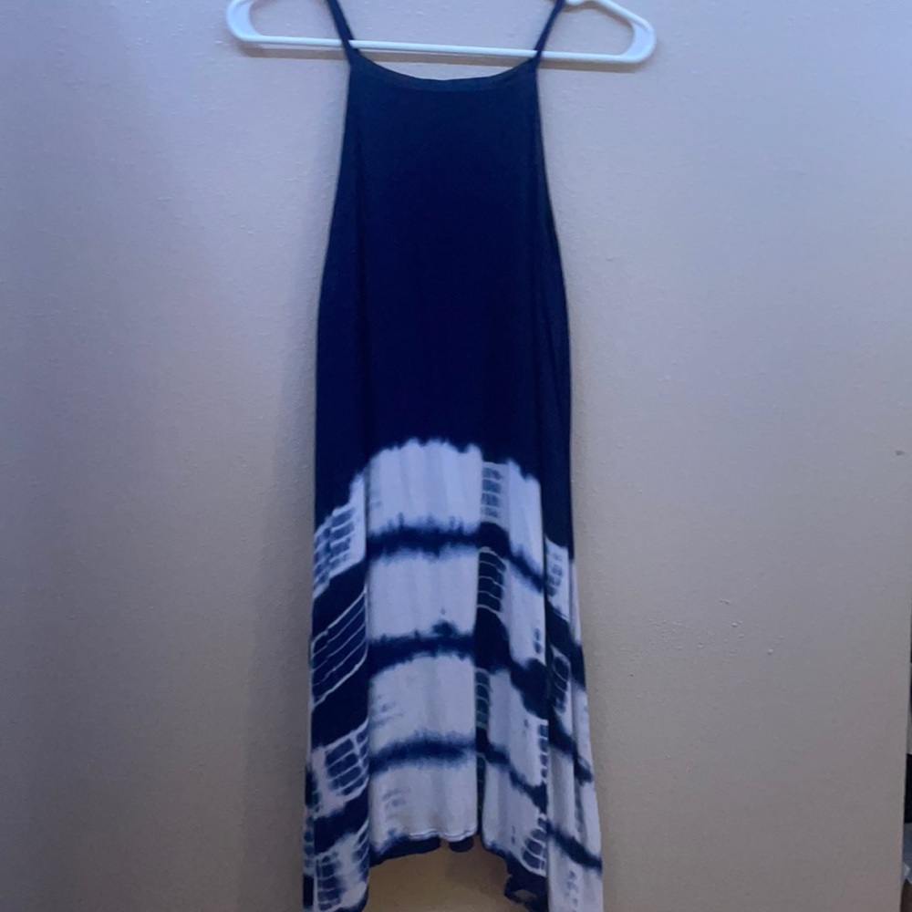 Blue and white dress